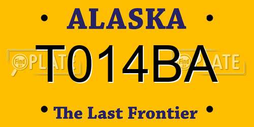 T014BA Alaska License Plate