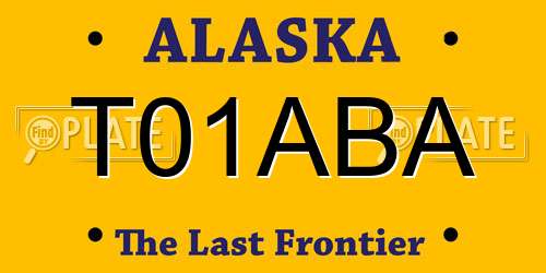 T01ABA Alaska License Plate