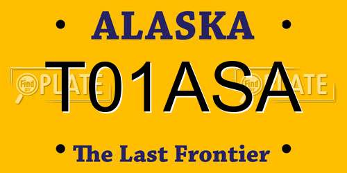 T01ASA Alaska License Plate