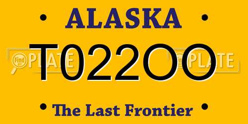 T022OO Alaska License Plate