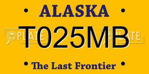 T025MB Alaska License Plate