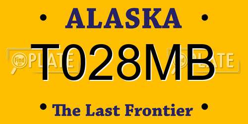 T028MB Alaska License Plate
