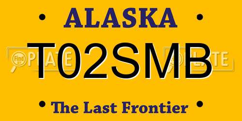 T02SMB Alaska License Plate