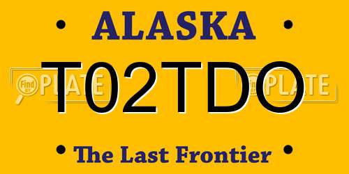 T02TDO Alaska License Plate