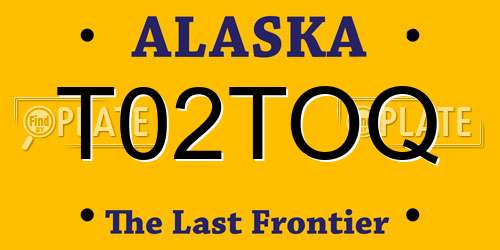 T02TOQ Alaska License Plate