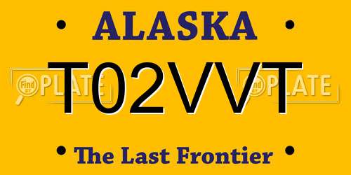T02VVT Alaska License Plate