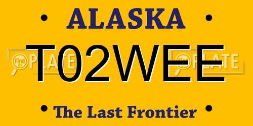 T02WEE Alaska License Plate