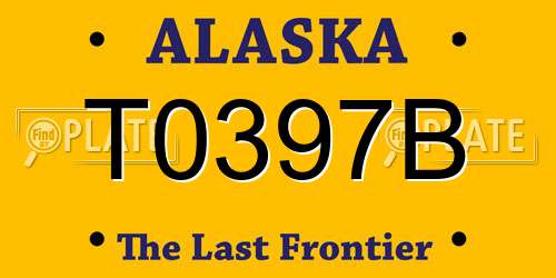 T0397B Alaska License Plate