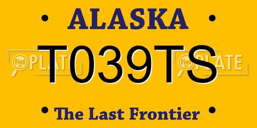 T039TS Alaska License Plate