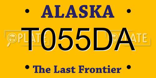 T055DA Alaska License Plate