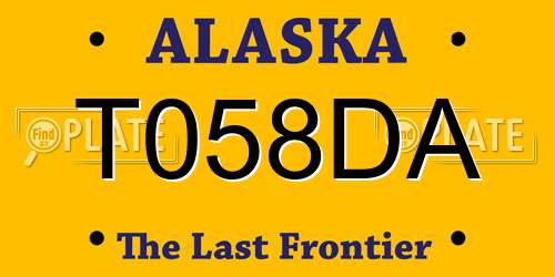 T058DA Alaska License Plate