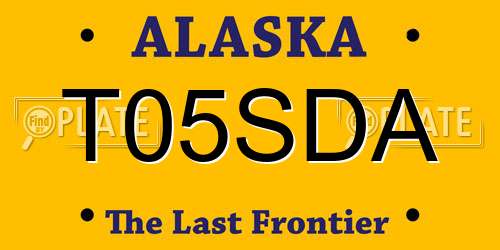 T05SDA Alaska License Plate