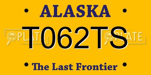 T062TS Alaska License Plate