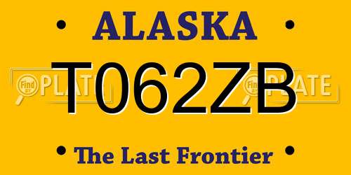 T062ZB Alaska License Plate