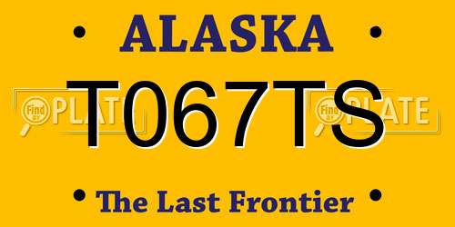 T067TS Alaska License Plate