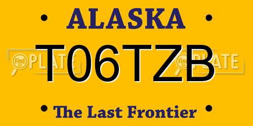 T06TZB Alaska License Plate