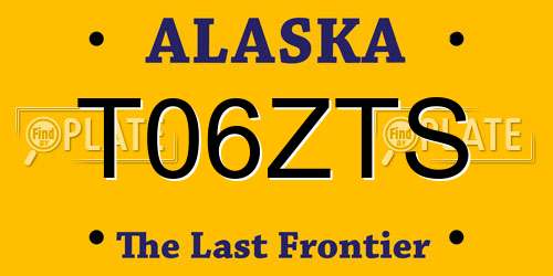 T06ZTS Alaska License Plate