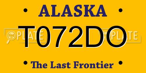 T072DO Alaska License Plate