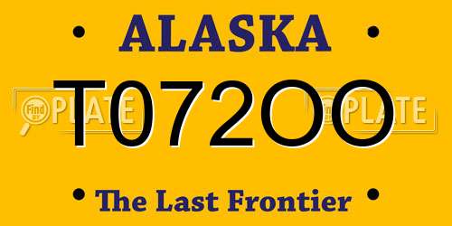 T072OO Alaska License Plate