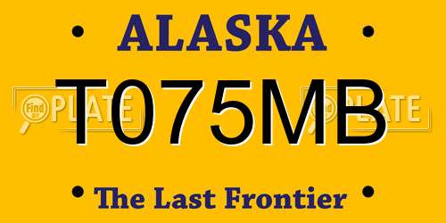 T075MB Alaska License Plate