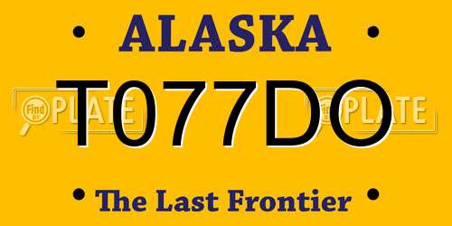 T077DO Alaska License Plate