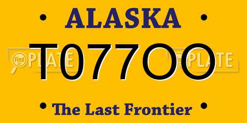 T077OO Alaska License Plate