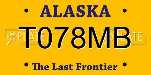 T078MB Alaska License Plate