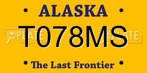 T078MS Alaska License Plate