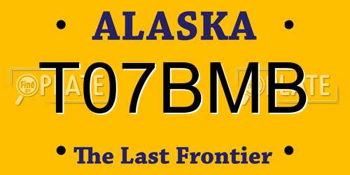T07BMB Alaska License Plate