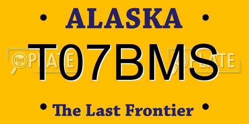 T07BMS Alaska License Plate