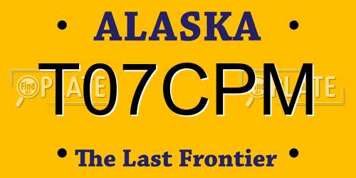 T07CPM Alaska License Plate
