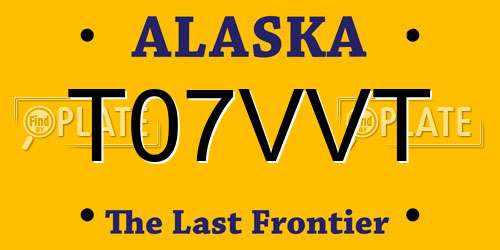 T07VVT Alaska License Plate