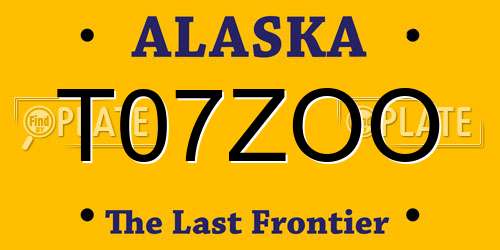 T07ZOO Alaska License Plate