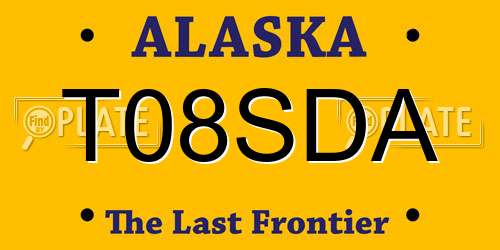 T08SDA Alaska License Plate