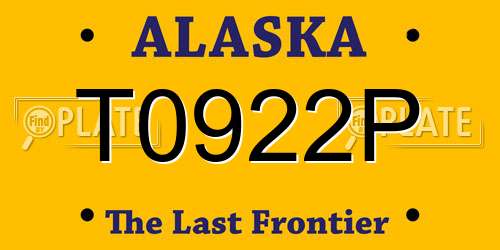 T0922P Alaska License Plate
