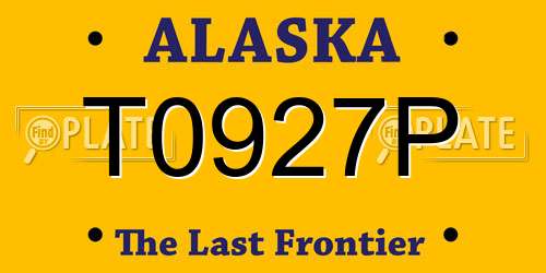 T0927P Alaska License Plate
