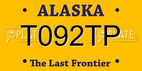 T092TP Alaska License Plate