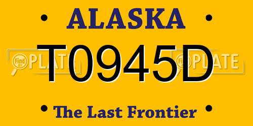 T0945D Alaska License Plate