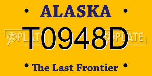 T0948D Alaska License Plate
