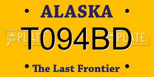 T094BD Alaska License Plate