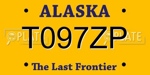T097ZP Alaska License Plate