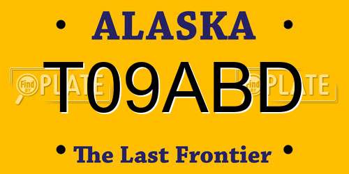 T09ABD Alaska License Plate