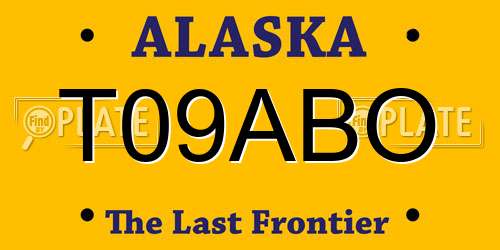 T09ABO Alaska License Plate