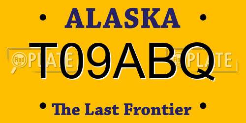 T09ABQ Alaska License Plate