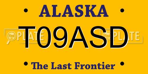 T09ASD Alaska License Plate