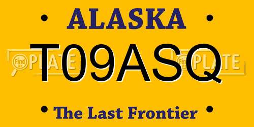 T09ASQ Alaska License Plate