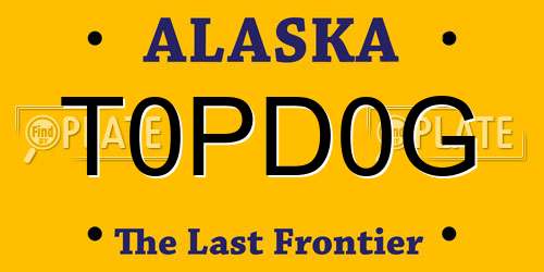 T0PD0G Alaska License Plate