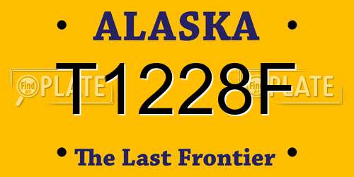 T1228F Alaska License Plate