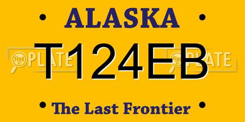 T124EB Alaska License Plate