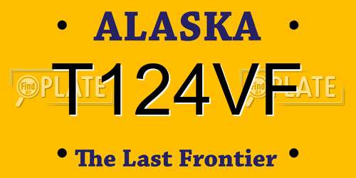 T124VF Alaska License Plate